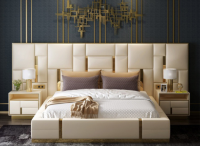 Luxus Schlafzimmer Bett Polster Design Luxus Doppel Hotel Betten Neu